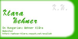 klara wehner business card